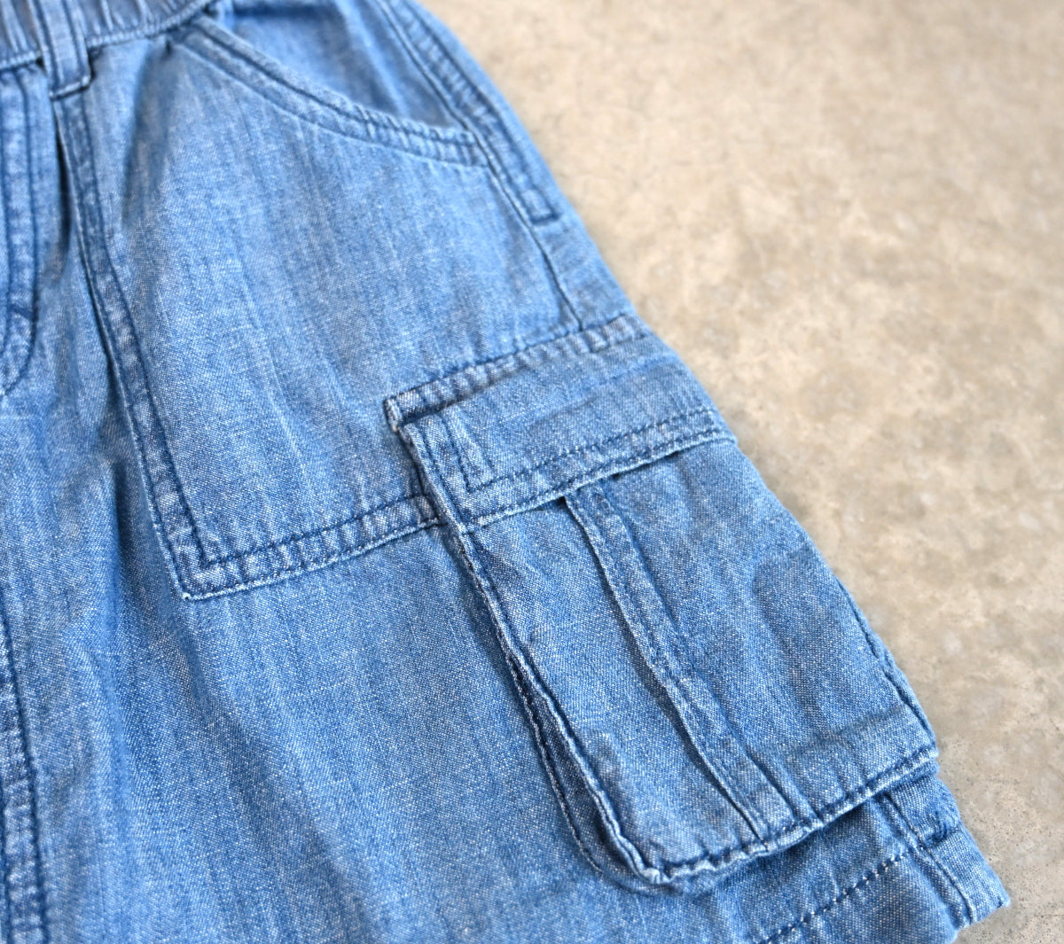 LOUCA Rock Cargo Tasche Nahaufnahme - durchdachte Details nachhaltige Kindermode