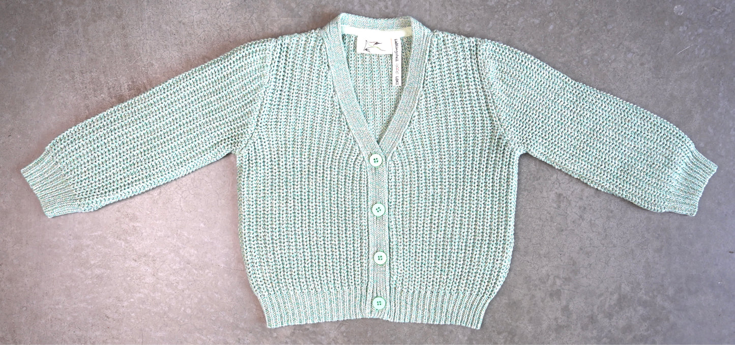 LOKI Cardigan mint mouliné - nachhaltige Kinderkleidung aus Baumwolle von Himmelsfaden