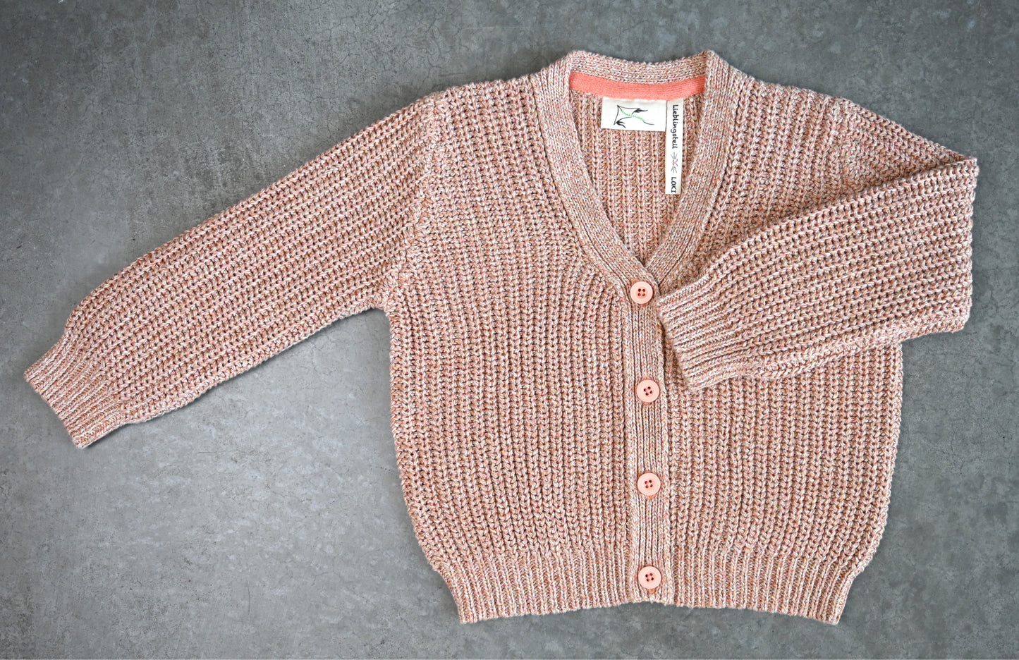 LOKI Cardigan coralle Mouline - nachhaltige Kinderkleidung aus Baumwolle von Himmelsfaden
