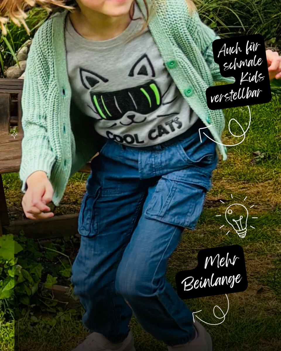 Shop the Look - LOKI Cardigan, LUNI T-Shirt und LOU Cargo Jeans Styling-Kombination