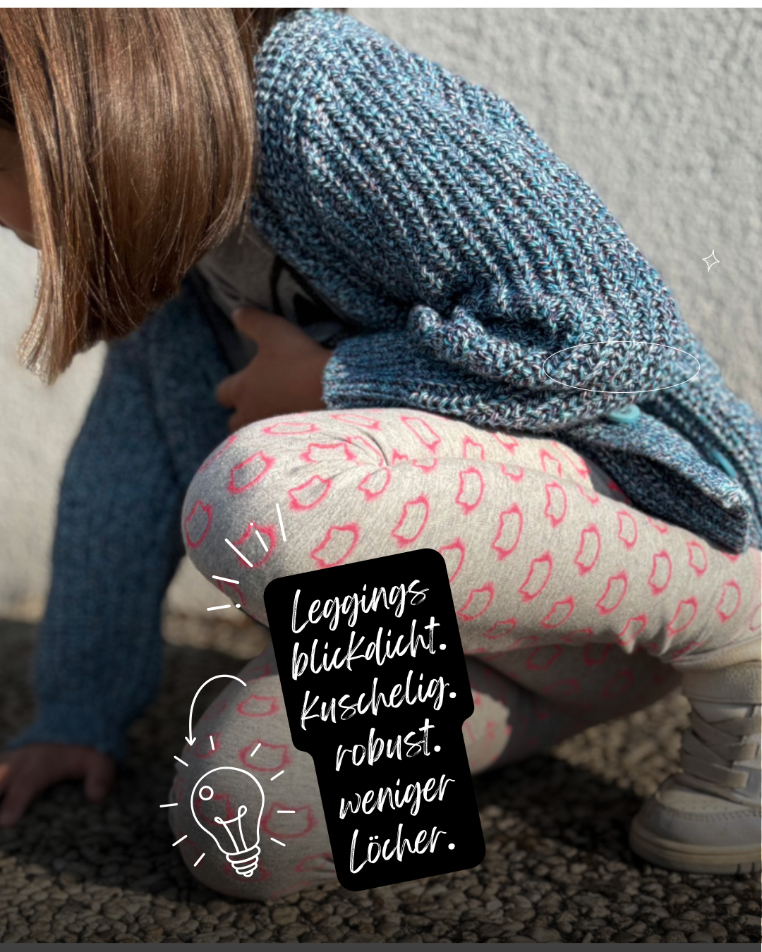 Kinder-Leggings LANI GRAU - blickdicht & dick