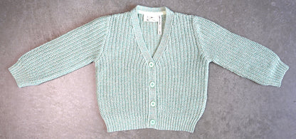 LOKI Cardigan mint mouliné - nachhaltige Kinderkleidung aus Baumwolle von Himmelsfaden