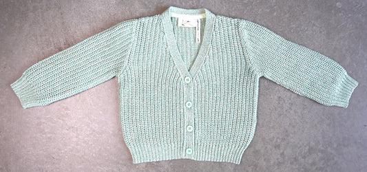 LOKI Cardigan mint mouliné - nachhaltige Kinderkleidung aus Baumwolle von Himmelsfaden