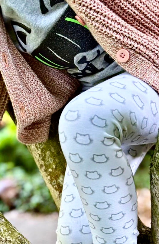 LANI Leggings weiß mit Print - Unisex Kinderkleidung für große und schmale Kinder