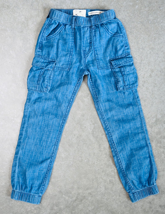 LOU Cargo Jeans Frontansicht - Kinder Denim Jogger mit Cargo Taschen