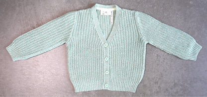 LOKI Cardigan mint mouliné - nachhaltige Kinderkleidung aus Baumwolle von Himmelsfaden