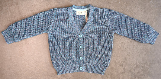LOKI Cardigan in Moulinefarbe aqua - nachhaltige Kinderkleidung aus Baumwolle von Himmelsfaden