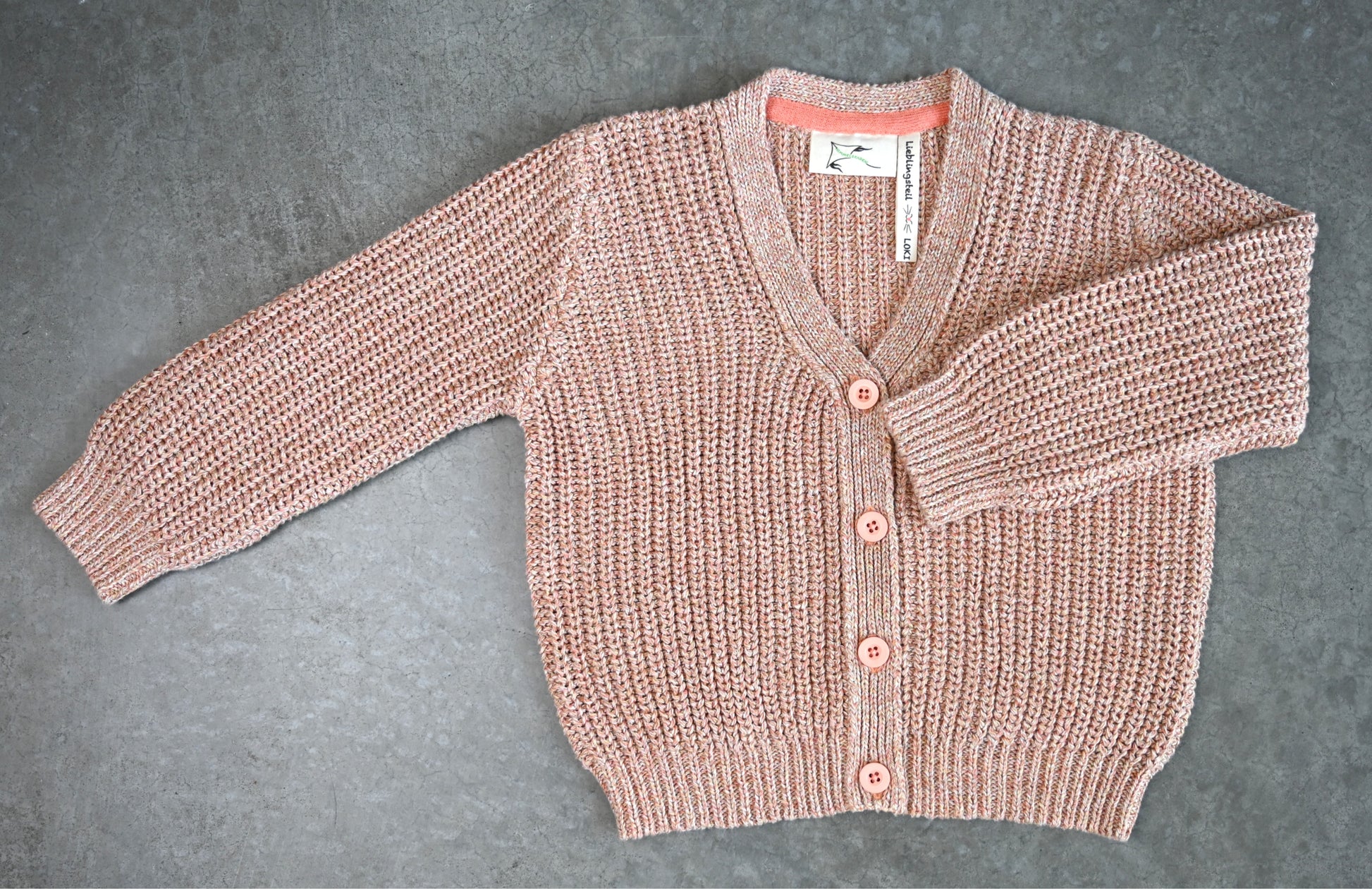 LOKI Cardigan coralle Mouline - nachhaltige Kinderkleidung aus Baumwolle von Himmelsfaden